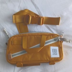 Topo Designs Mini Quick Pack in yellow canvas